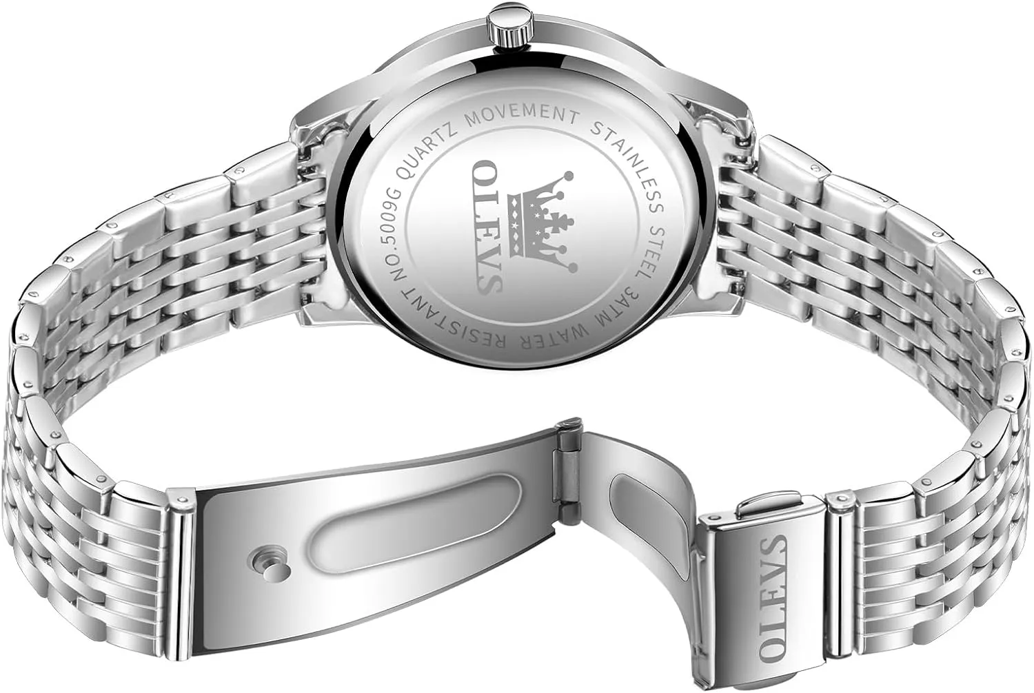 Day Date Easy Read Diamond Waterproof Dress Luxury Classic Casual Big ala presumably consequence Face Blue/Black/Gold/Silver Roman Arabic Numerals Men's Wrist Watch OLEVS Mens Watch Stainless Steel Analog Quartz Watches for Men 