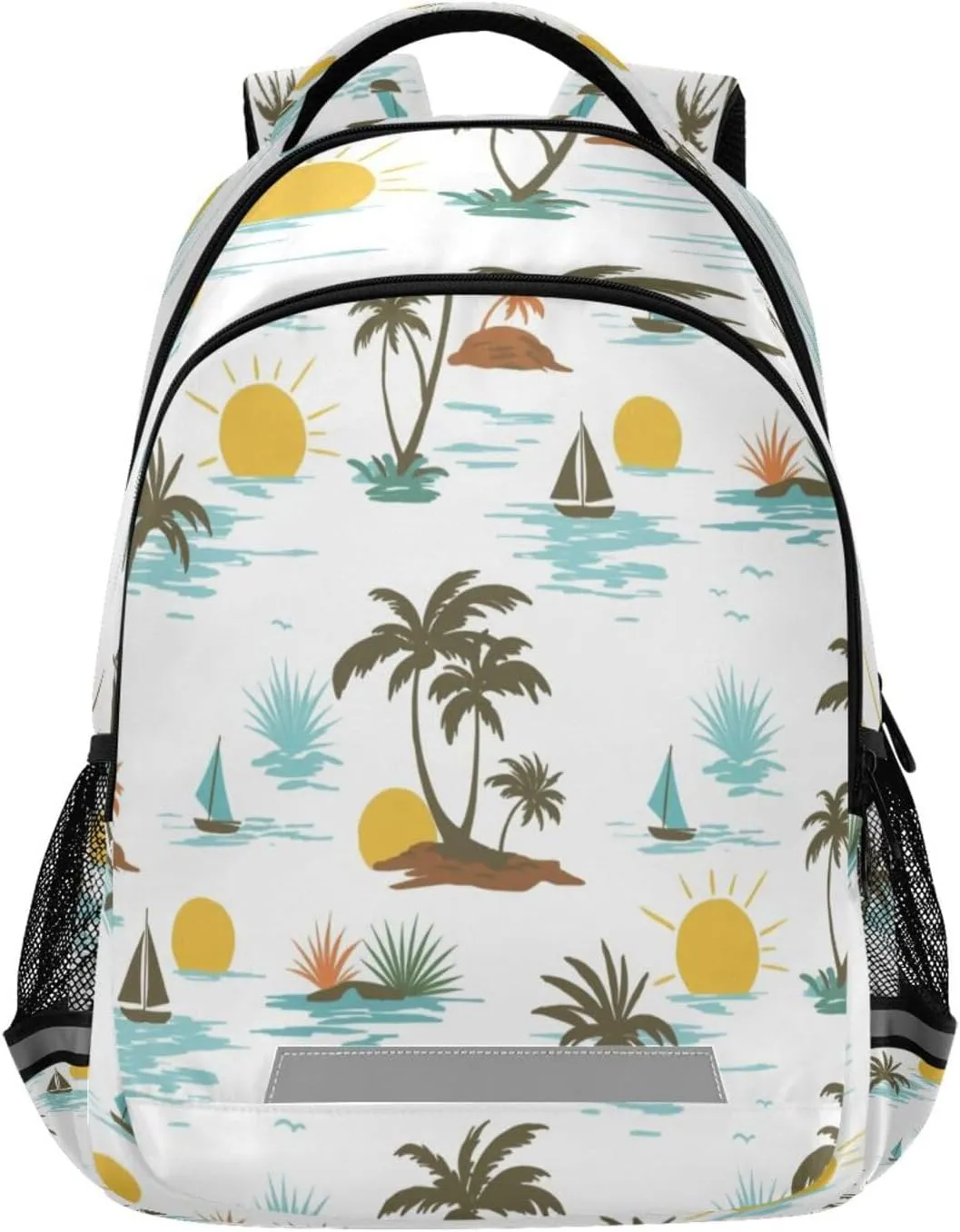 Daypack with Ergonomic Shoulder diction tip parlor Straps#555 Tropical Trees Design Waterproof Backpack - Casual Outdoor Sports 