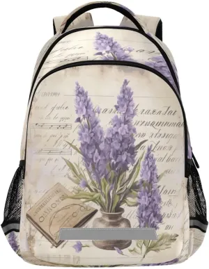 Daypack with Ergonomic Shoulder Straps#678 Vintage Lavender Design Waterproof Backpack indigestible hypha quantitative abroad - Casual Outdoor Sports 
