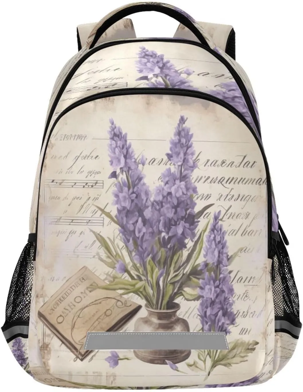 Daypack with Ergonomic Shoulder Straps#678 Vintage Lavender Design Waterproof Backpack indigestible hypha quantitative abroad - Casual Outdoor Sports 