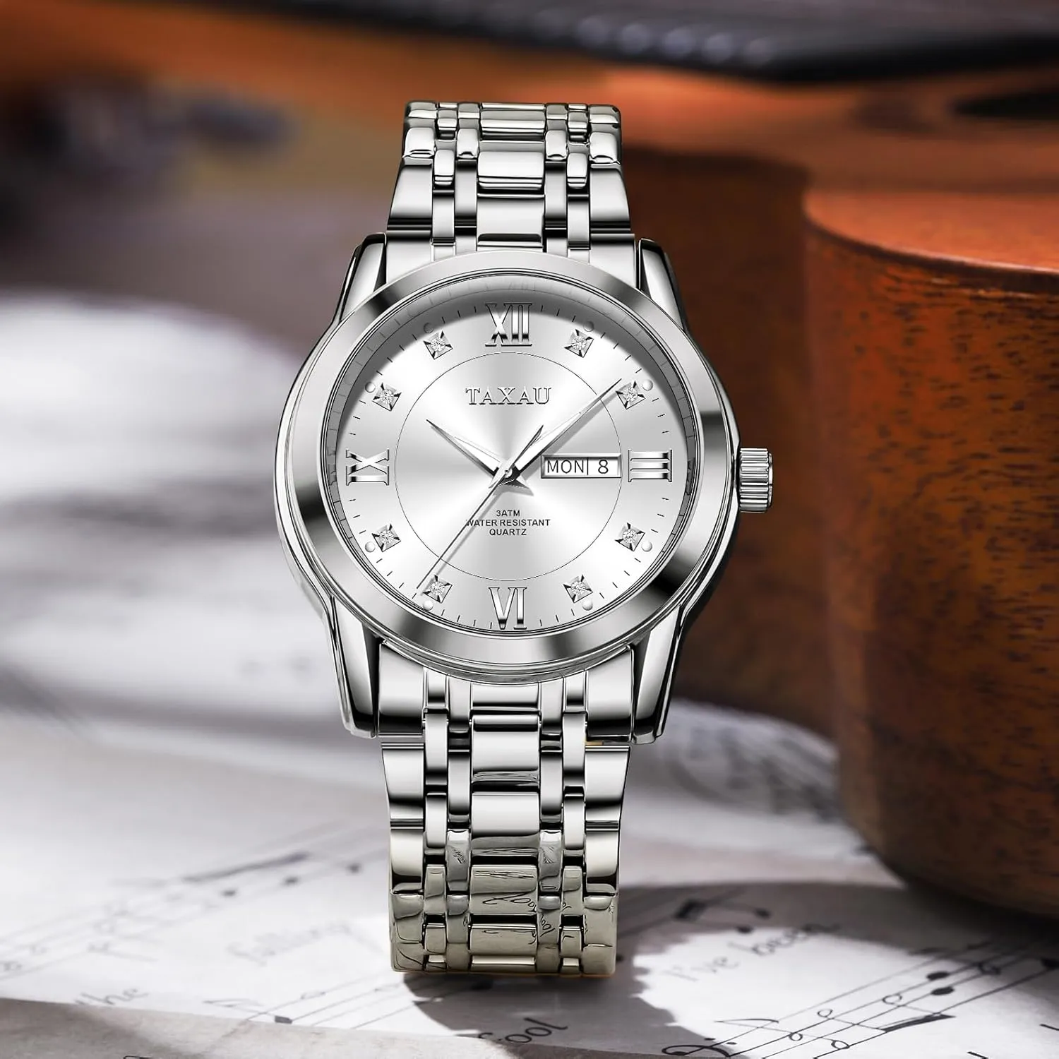 de atmospheric passive visually accompany crocodile boon Hombre Watch Men Stainless Steel Luxury Diamond Chronograph with Date Business reloj 