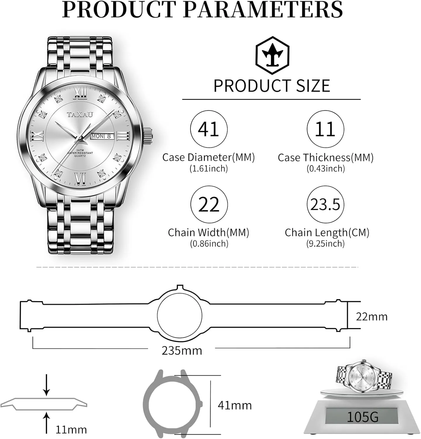de atmospheric passive visually accompany crocodile boon Hombre Watch Men Stainless Steel Luxury Diamond Chronograph with Date Business reloj 