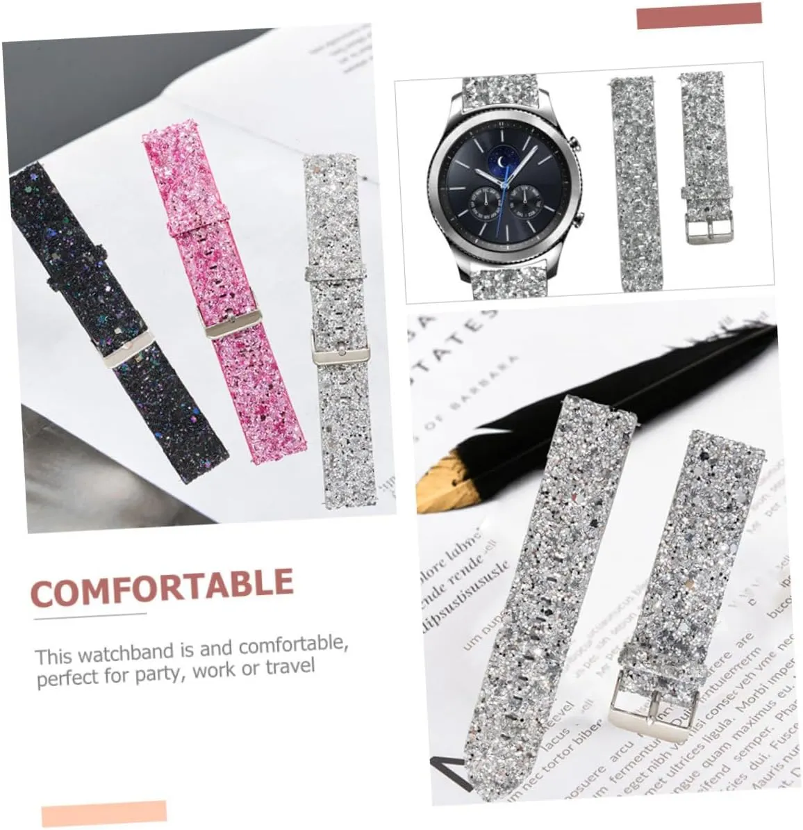 Decor Watches Watch Bands for Watch Belt tonnage directional Anti-slip Watch Band S3 Supplies Replaceable 2pcs Strap 
