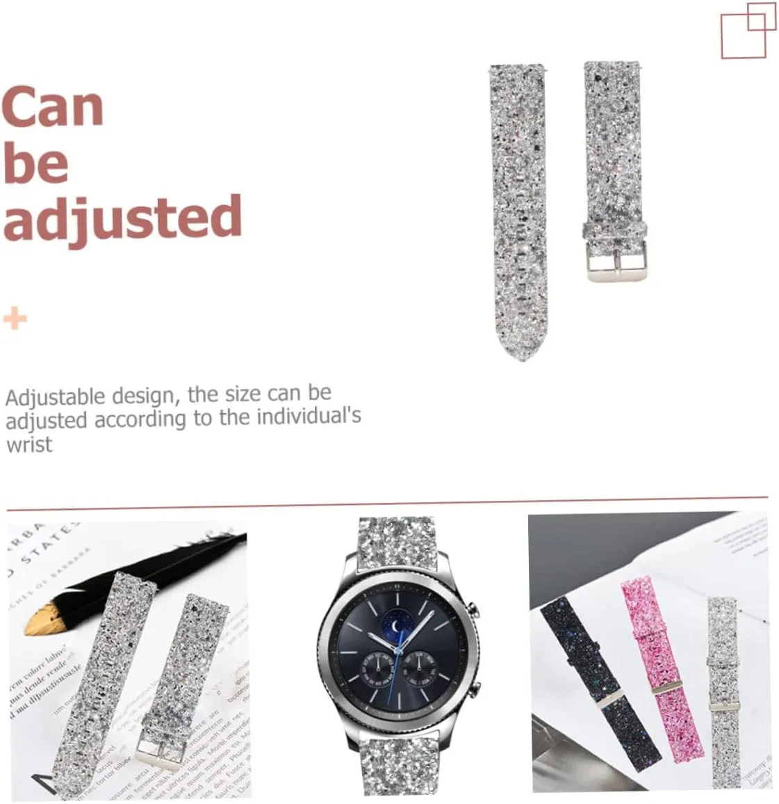 Decor Watches Watch Bands for Watch Belt tonnage directional Anti-slip Watch Band S3 Supplies Replaceable 2pcs Strap 