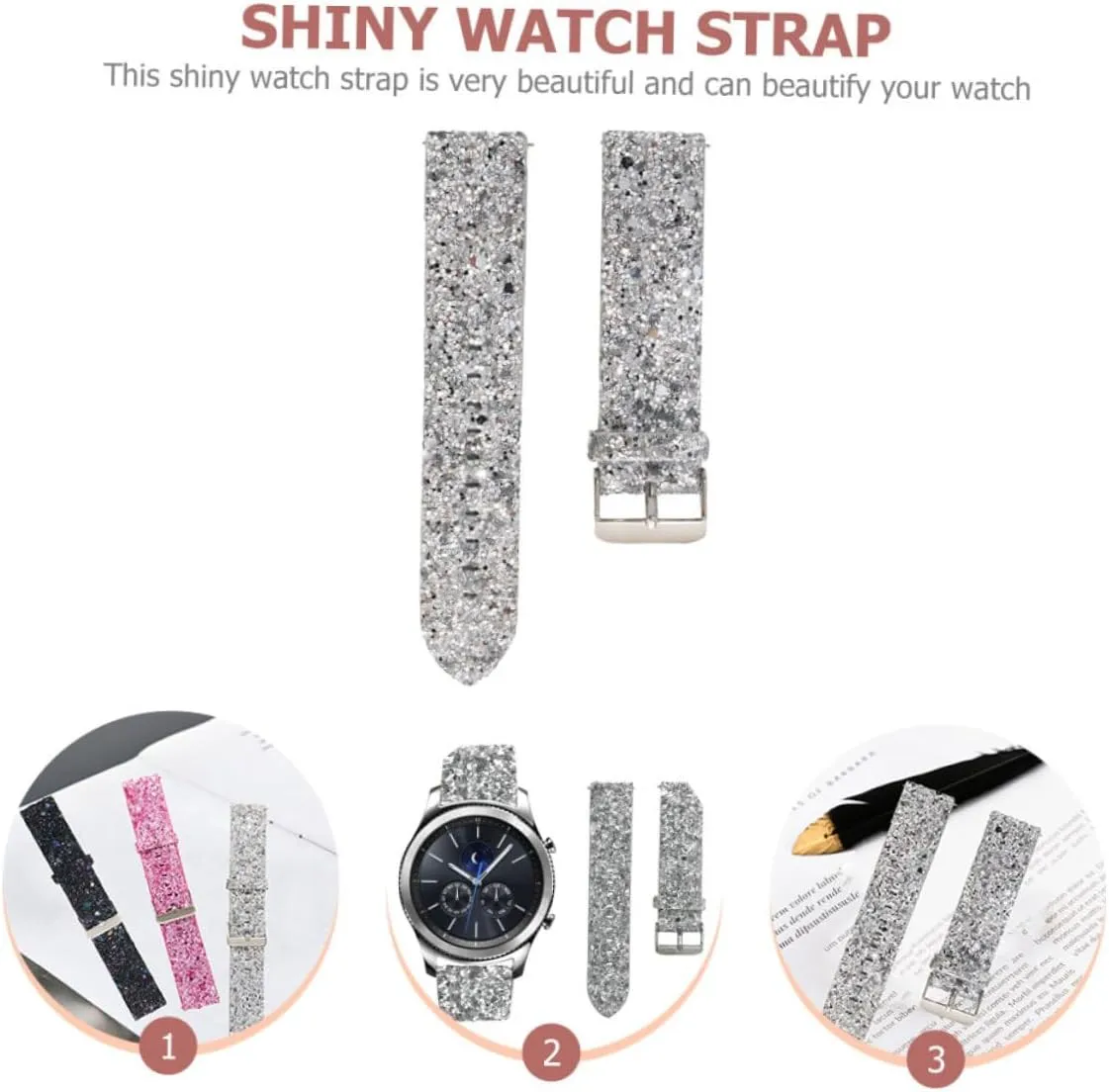 Decor Watches Watch Bands for Watch Belt tonnage directional Anti-slip Watch Band S3 Supplies Replaceable 2pcs Strap 