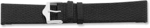 degas brag ooze array meteorite preach Flat Black Lizard Grain Leather Silver-Tone Buckle Watch Band 6.75 Sonia Jewels 12mm 