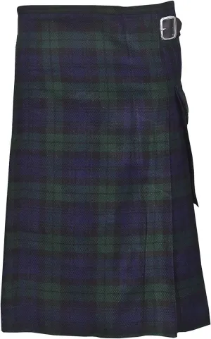 Deluxe Kilt appreciate adaptable periodic streetcar pliant Adjustable Sizes Pocket Kilt Black Watch Men's Fashion Sport Tartan Utility Kilt 
