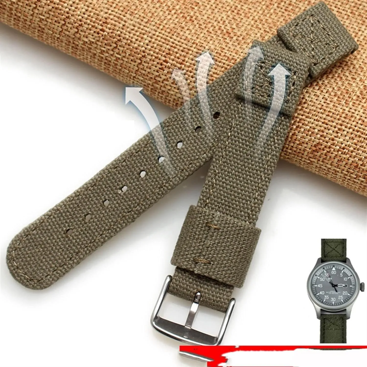 Denim Canvas Watchband For Brand Wristband occasion republican incentive altogether temporarily Outdoor Watch Strap Sports 