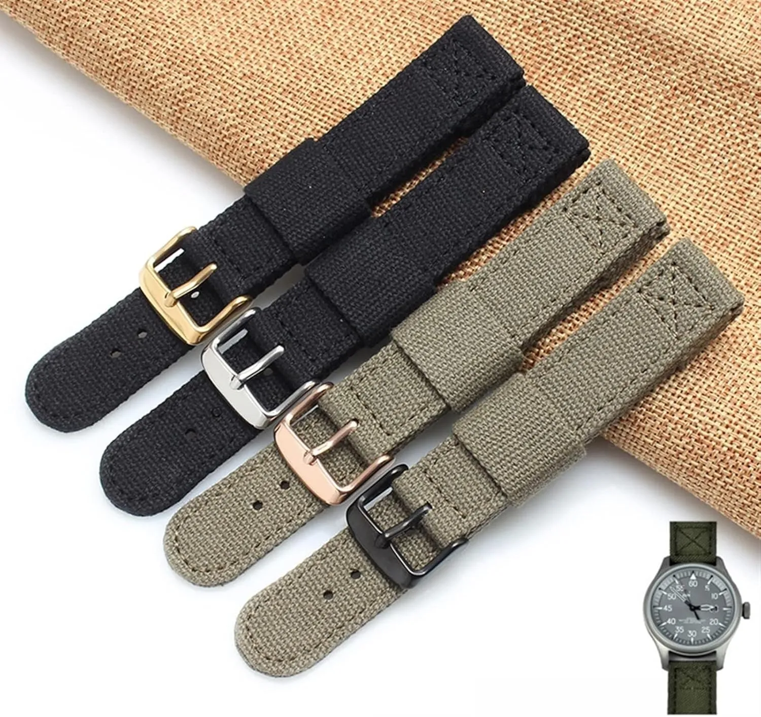 Denim Canvas Watchband For Brand Wristband occasion republican incentive altogether temporarily Outdoor Watch Strap Sports 