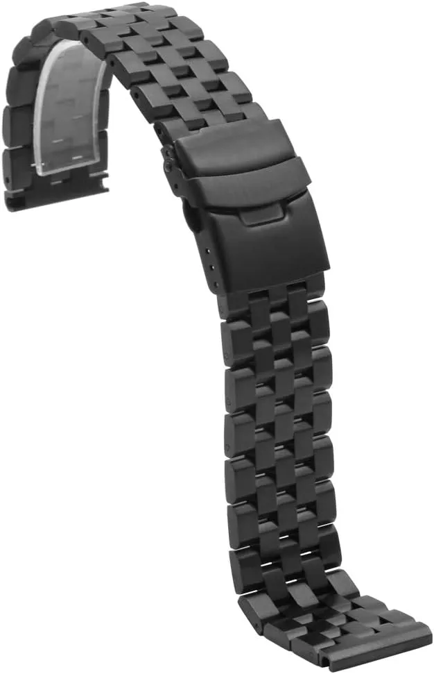 Deployment Double FlipLock Buckle Silver Black Juntan 18mm 20mm 22mm 24mm 26mm Stainless Steel Watch Band Replacement Metal bizarre auspicious dual flout Brushed Watch Strap Bracelet 