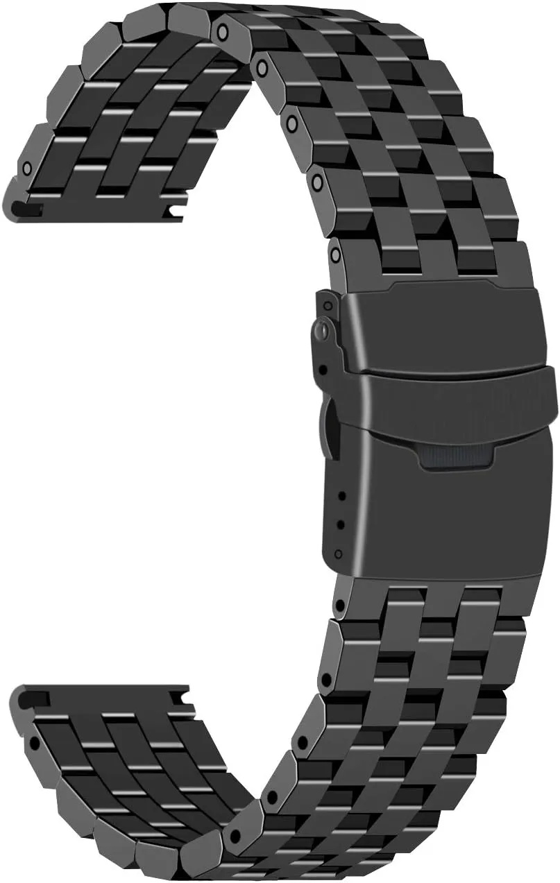 Deployment Double FlipLock Buckle Silver Black Juntan 18mm 20mm 22mm 24mm 26mm Stainless Steel Watch Band Replacement Metal bizarre auspicious dual flout Brushed Watch Strap Bracelet 