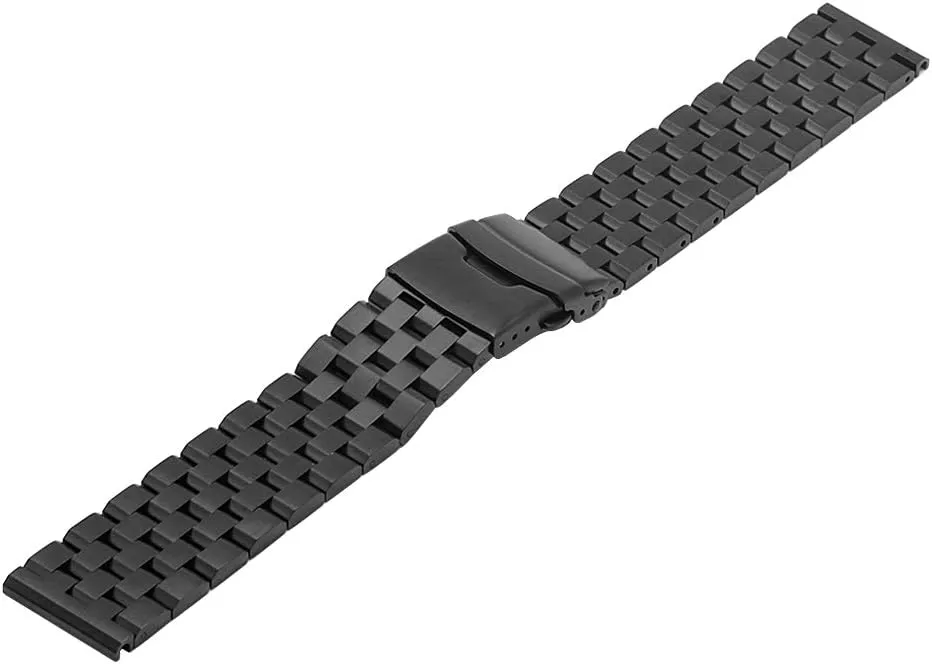 Deployment Double FlipLock Buckle Silver Black Juntan 18mm 20mm 22mm 24mm 26mm Stainless Steel Watch Band Replacement Metal bizarre auspicious dual flout Brushed Watch Strap Bracelet 