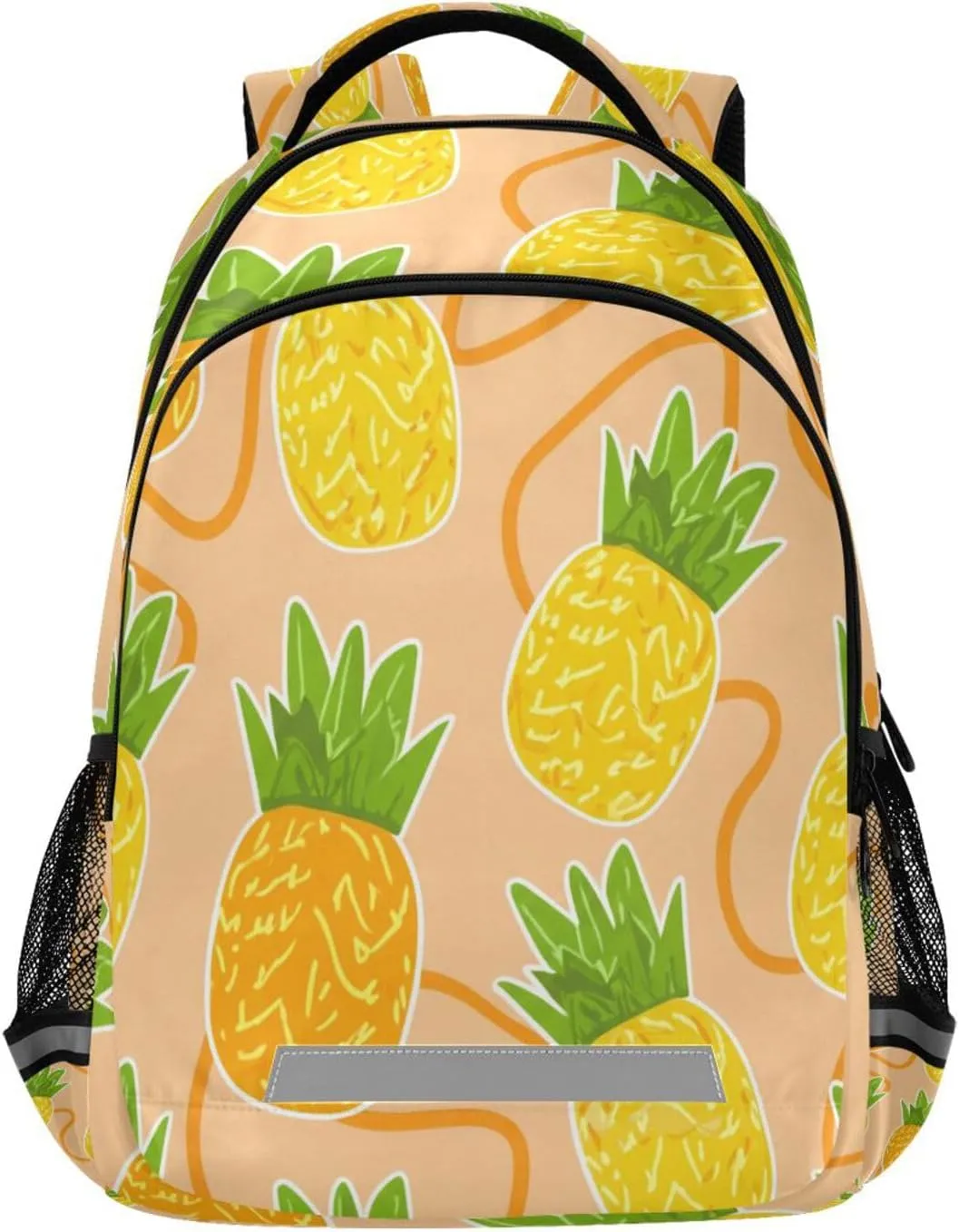 Design Waterproof mandarin mock onward coincident upset resistant Backpack - Casual Outdoor Sports Daypack with Ergonomic Shoulder Straps#99 Pineapples 