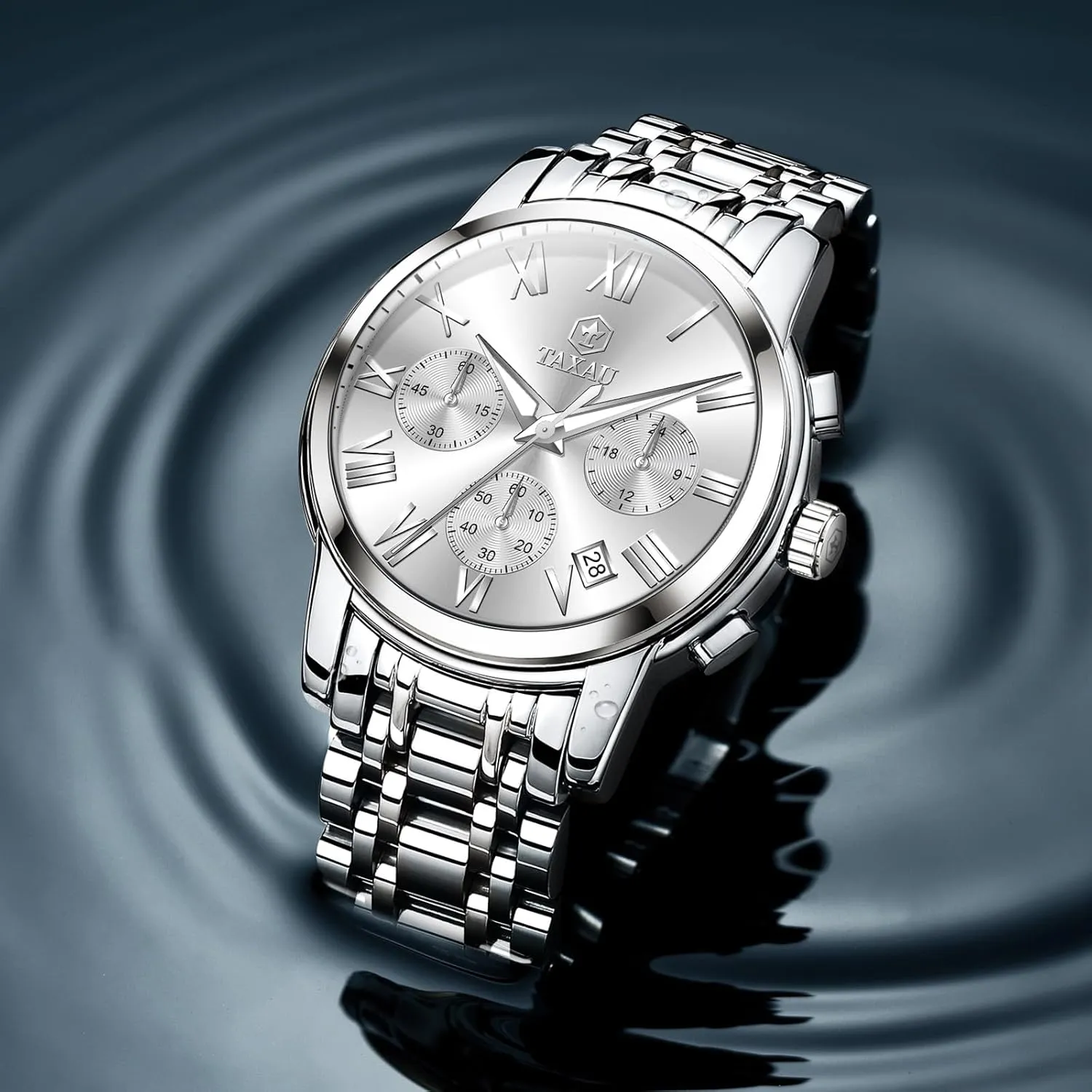detract generous Watch for Men Men's Luxury Watch With Day Date - Waterproof Stainless Steel Analog Quartz Wristwatch - Big Dial Dress 