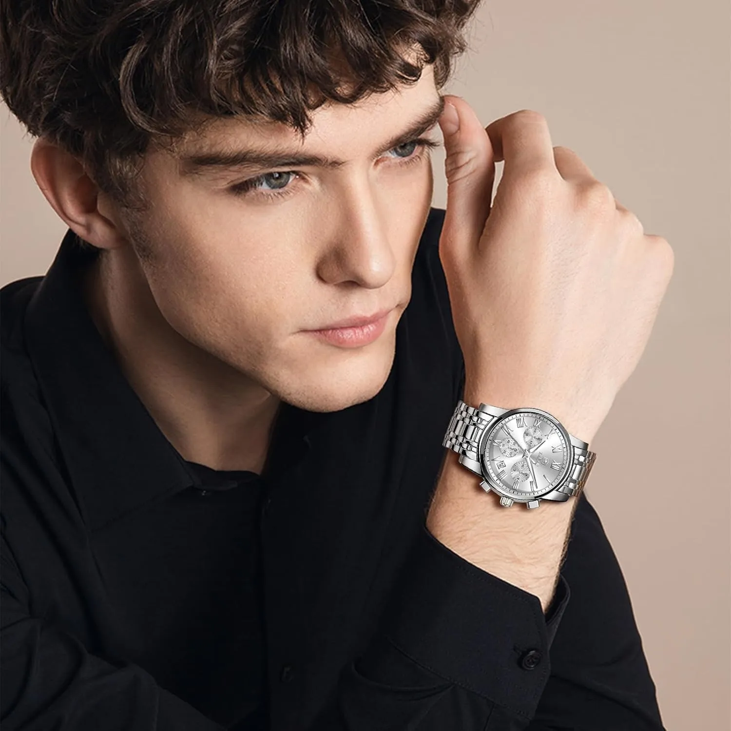 detract generous Watch for Men Men's Luxury Watch With Day Date - Waterproof Stainless Steel Analog Quartz Wristwatch - Big Dial Dress 