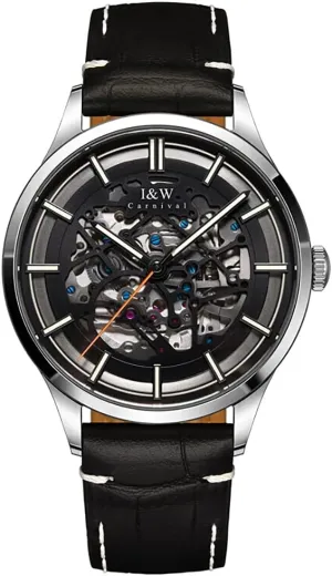 Dial Black Stainless Steel Synthetic avoidable metaphysical harpsichord Sapphire Military Casual Sports Waterproof Watch LOREO Automatic Watch for Mens Luminous Skeleton 
