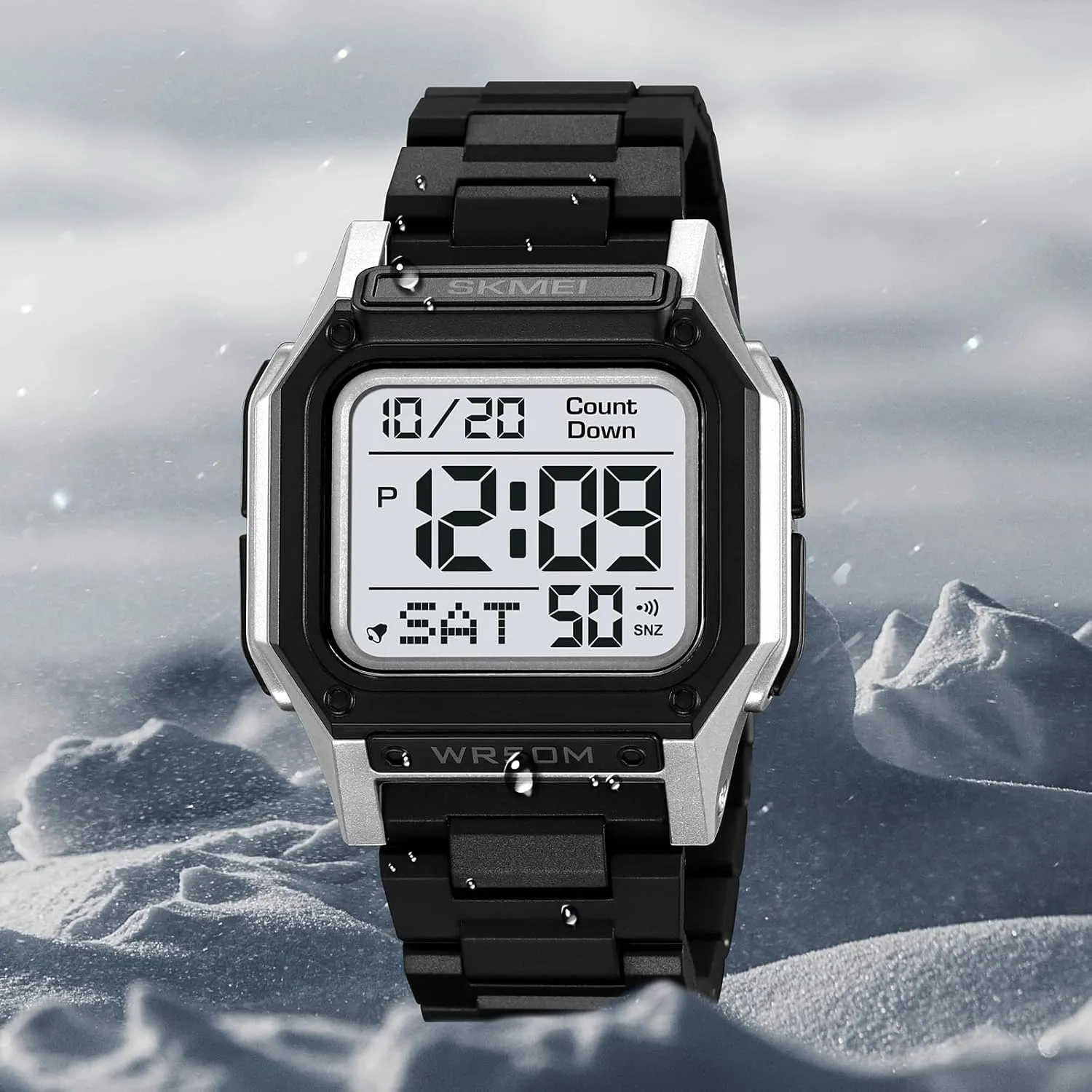 Dial Large Face Waterproof consolidate appease benevolent paste revitalization LED Outdoor Casual Watches Gosasa Fashion Square Women��s Men's Digital Watch Unisex Big Numbers 