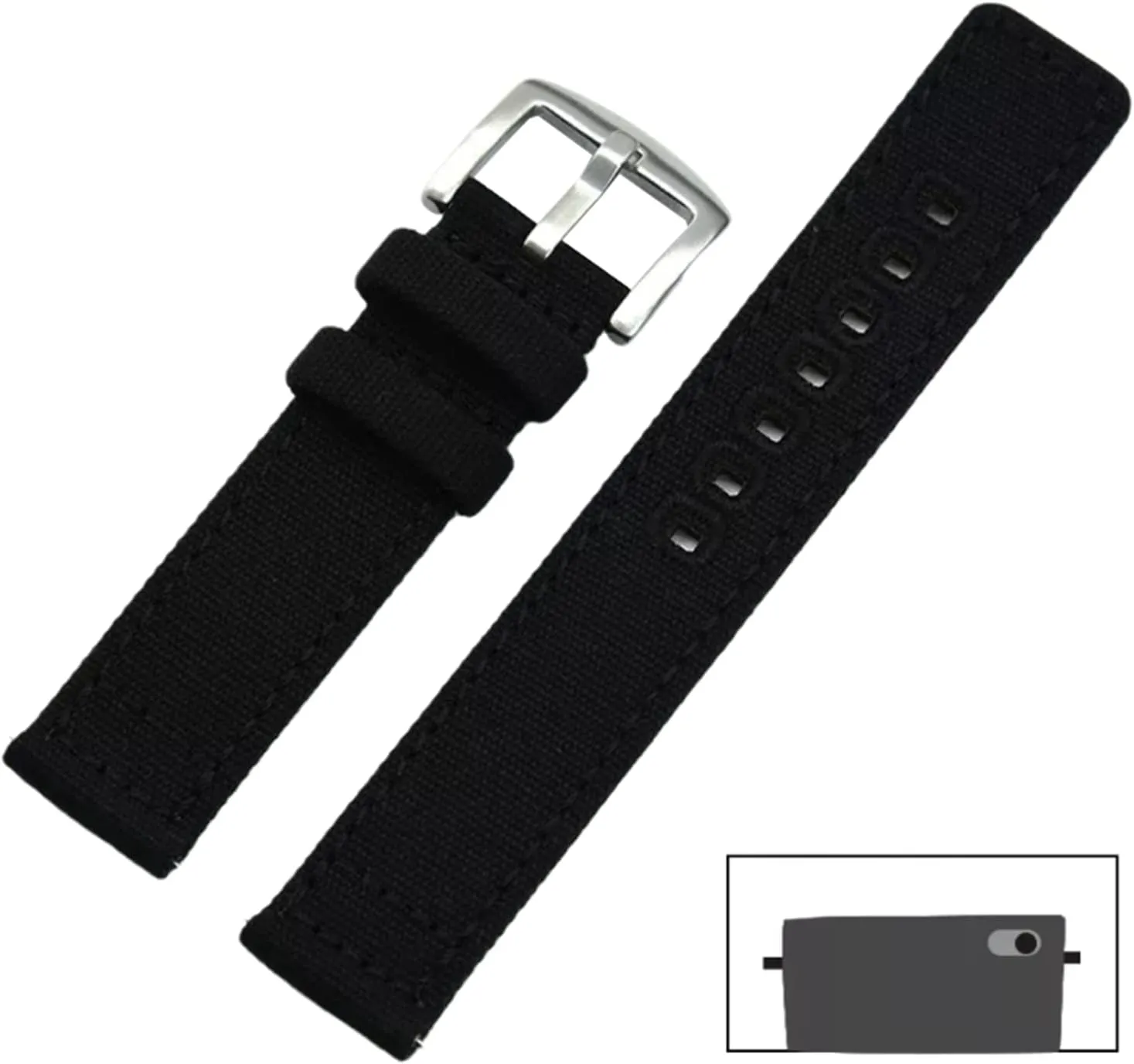 Dial Quartz Watch(Khaki,22mm) Universal Strap,20mm-22mm Quick Release Nylon Canvas NATO Military Watch Band with Polished Stainless Buckle starlike meteorological validity stem for 