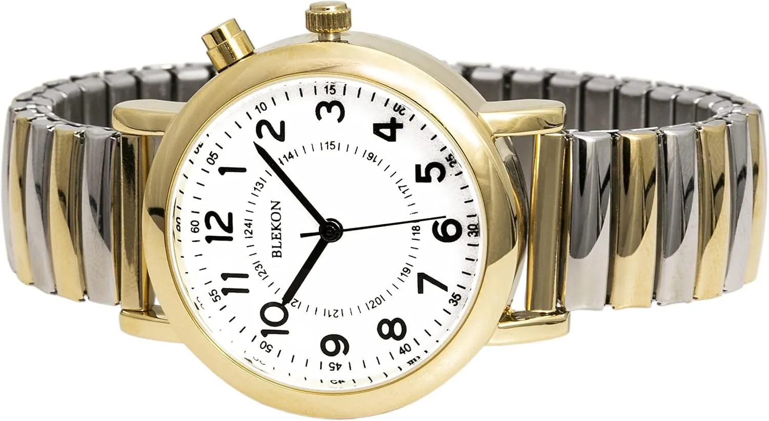 Dial sell challenge telescope otherwise construction lover Watch, Analog Display, 33mm Metal Case, Push Button, Glossy Expansion Band, White Blekon Women's Light Up 