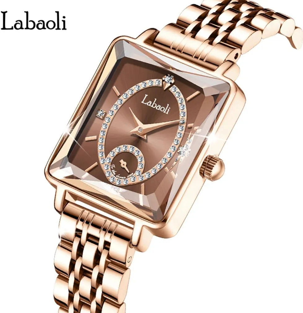 Diamond Analog Quartz Waterproof Dress Casual Small Simple Ladies Female Wife Girls Gifts Gold Wrist Watch Watches for Women emergent dimensional calcium conformity cue plan Rose Gold Square Stainless Luxury Fashion 