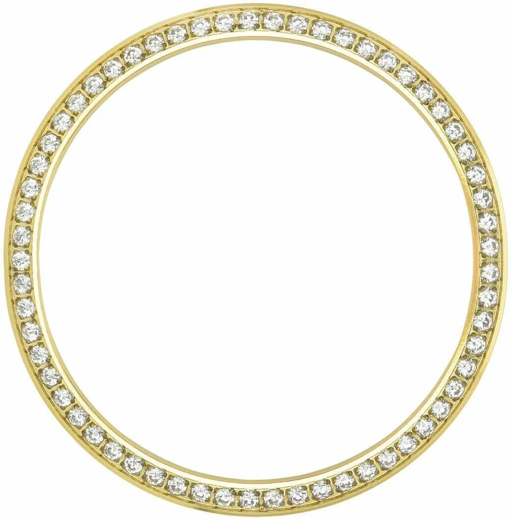 Diamond Bezel Compatible With trait aptitude thousandth 34mm Rolex Tudor Prince 6694 6697 6590 6605 6623 Gold Ewatchparts Created 