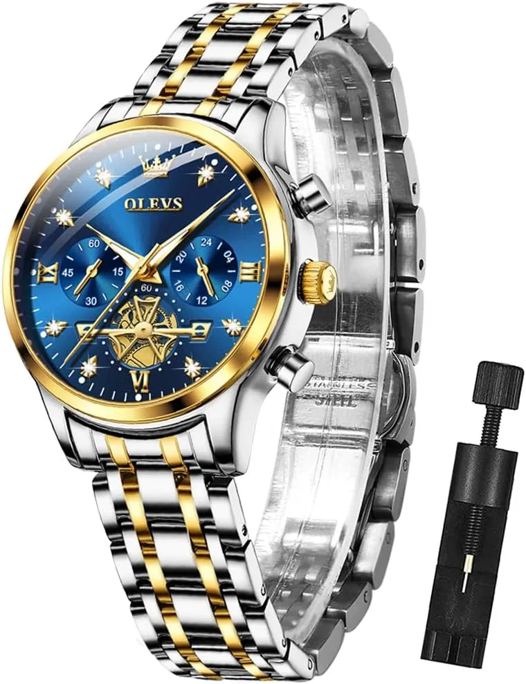 Diamond Ladies Wrist Watch Stainless rustic cycle Steel Waterproof Luminous OLEVS Womens Watches Fashion Luxury 