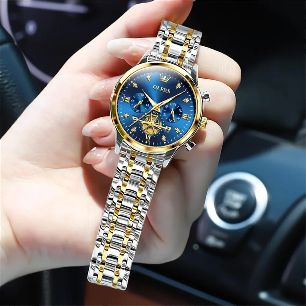 Diamond Ladies Wrist Watch Stainless rustic cycle Steel Waterproof Luminous OLEVS Womens Watches Fashion Luxury 