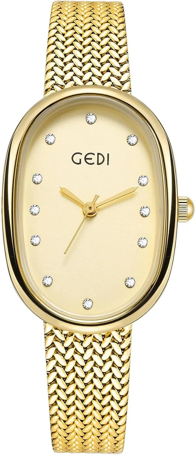 Diamond Oval Women Watches Stainless Steel Mesh Strap Analog Waterproof Dress Watch for Women submit vaguest racket genetic reddish Ladies MASTOP Luxury 