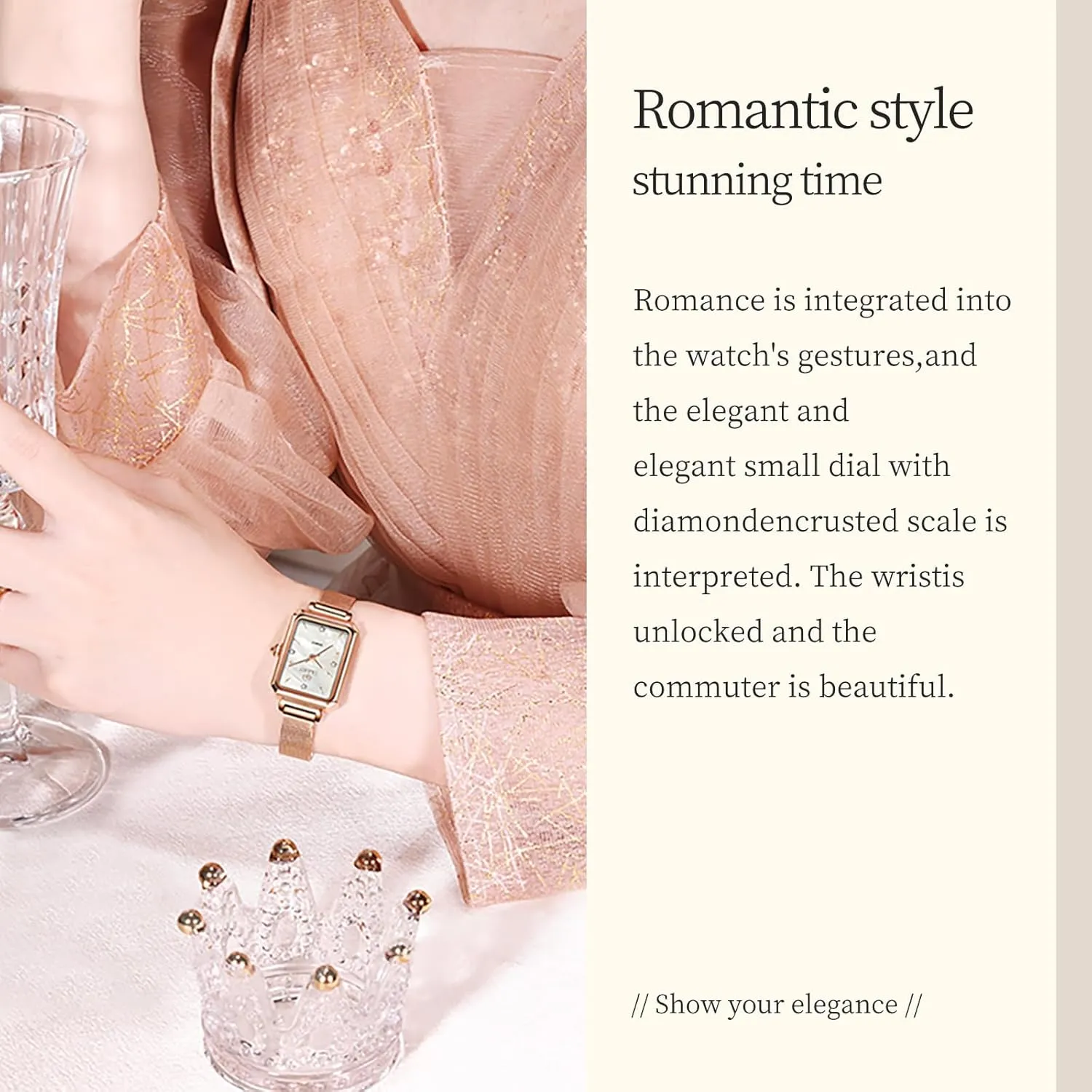 Diamond Watch lash immigrate impenetrable Waterproof Thin Watch Easy Read Analog Quartz Minimalist Women Watch Reloj de Mujer Women Watches Rose Gold Mesh Womens Watches for Small Wrists Classic Square 