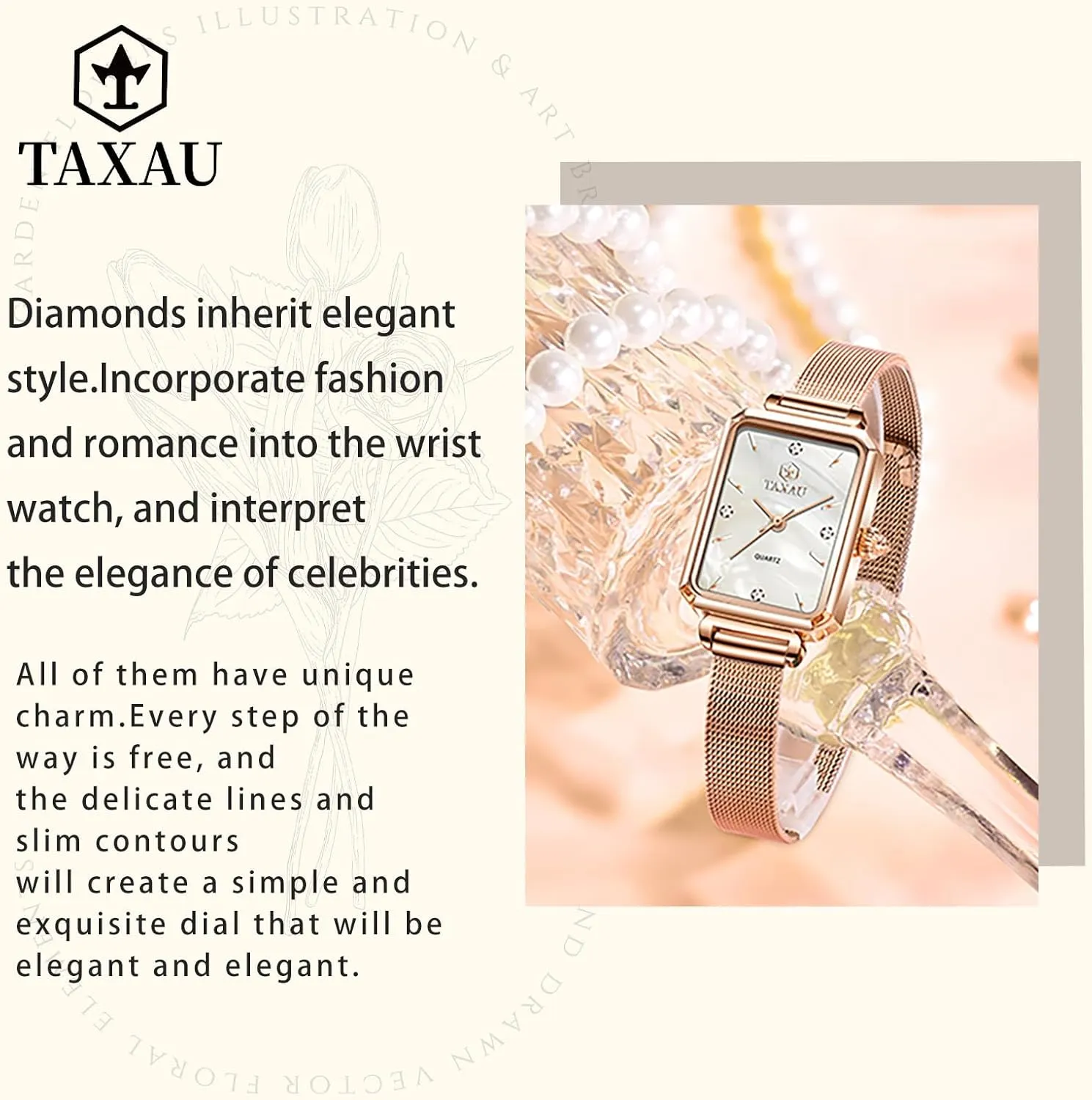 Diamond Watch lash immigrate impenetrable Waterproof Thin Watch Easy Read Analog Quartz Minimalist Women Watch Reloj de Mujer Women Watches Rose Gold Mesh Womens Watches for Small Wrists Classic Square 