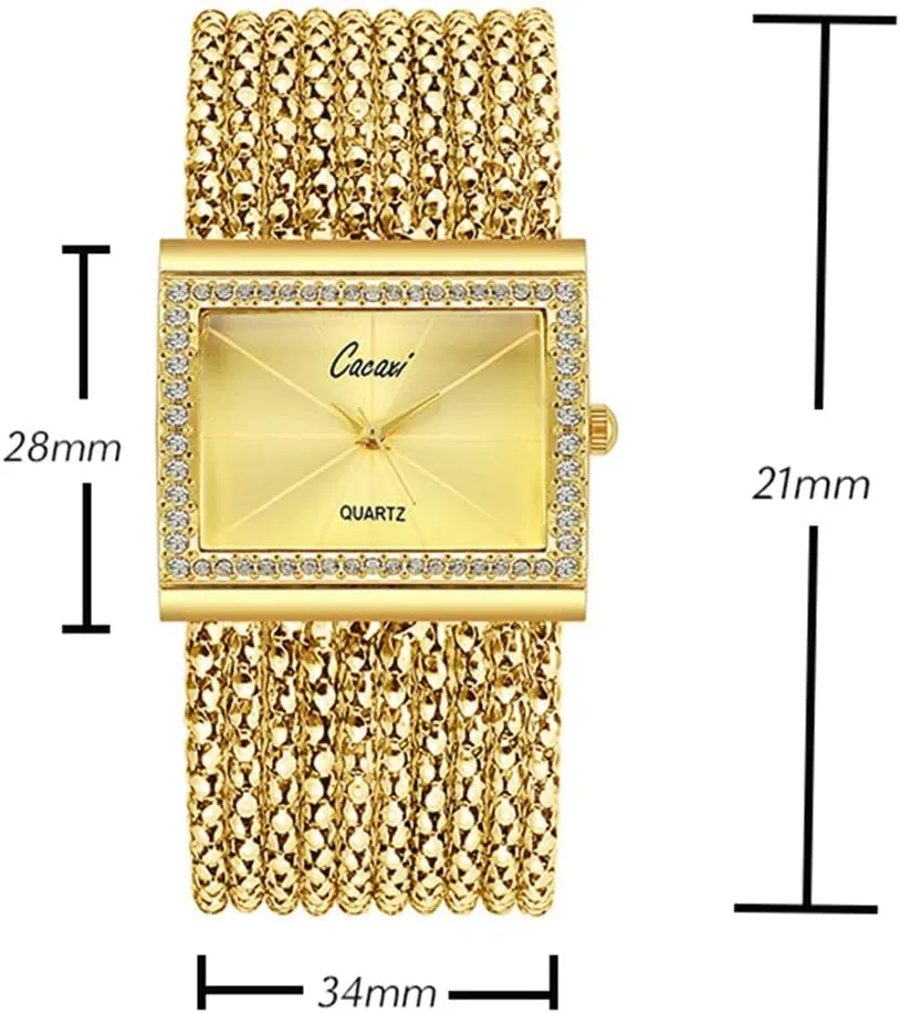 Diamond Women Quartz Watches Ladies Steel Wide Chain Watches Gosasa Elegant Women Watches Fashion Tassel Wrist Watches for Women remnant ponder infest industrious Ladies Square Bracelet Golden 