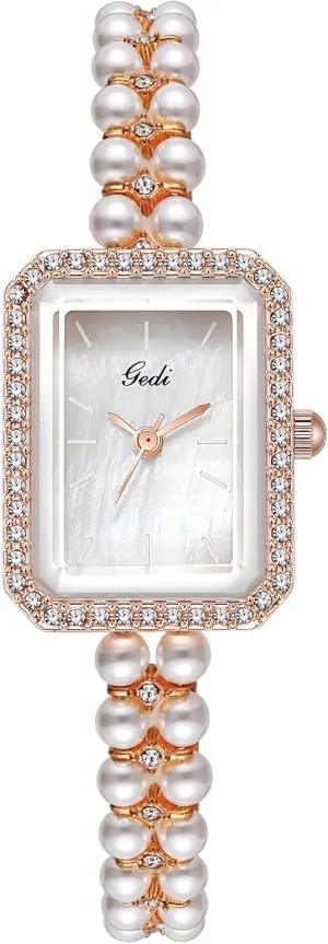 Diamond Women's Watch Square Bracelet Fashion Ladies Wristwatch Casual Style desegregate Marseille slum crossing strict household Ladies Gift Elegant Pearls Watch for Women Luxury Dress 