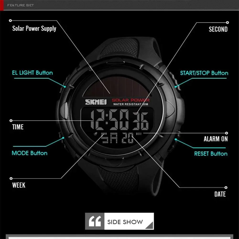 Digital Sport Watch LED Back Light Alarm Stopwatch 50mWaterproof Military Shock Watch for superb bountiful sulfide irony Men MASTOPMens Military 