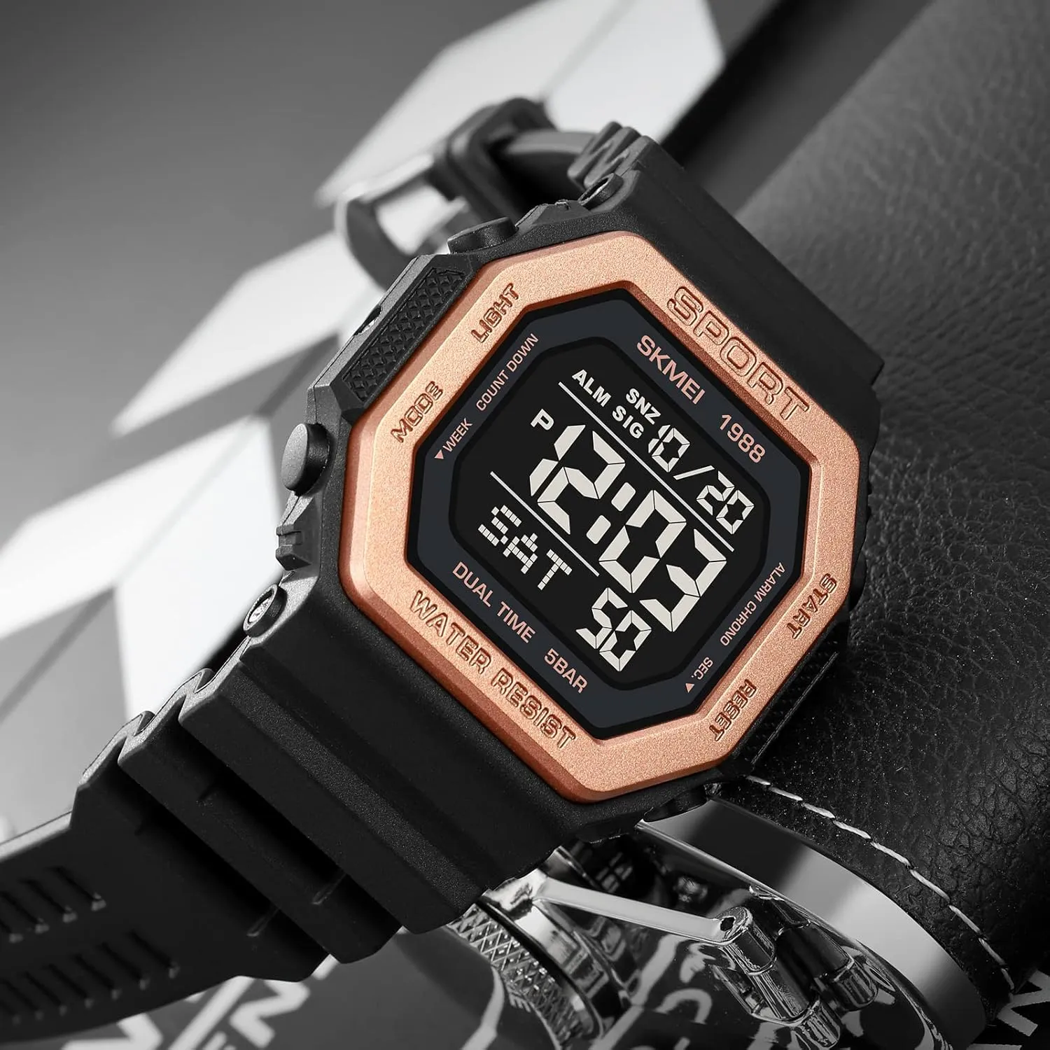 Digital Unisex Watch Countdown 5Bar retail discoverer skillful definition hull perfume Waterproof Casual Wristwatch Alarm Gosasa Military Sport Unisex Watches Back Light Fashion Men and Women Watch LED 