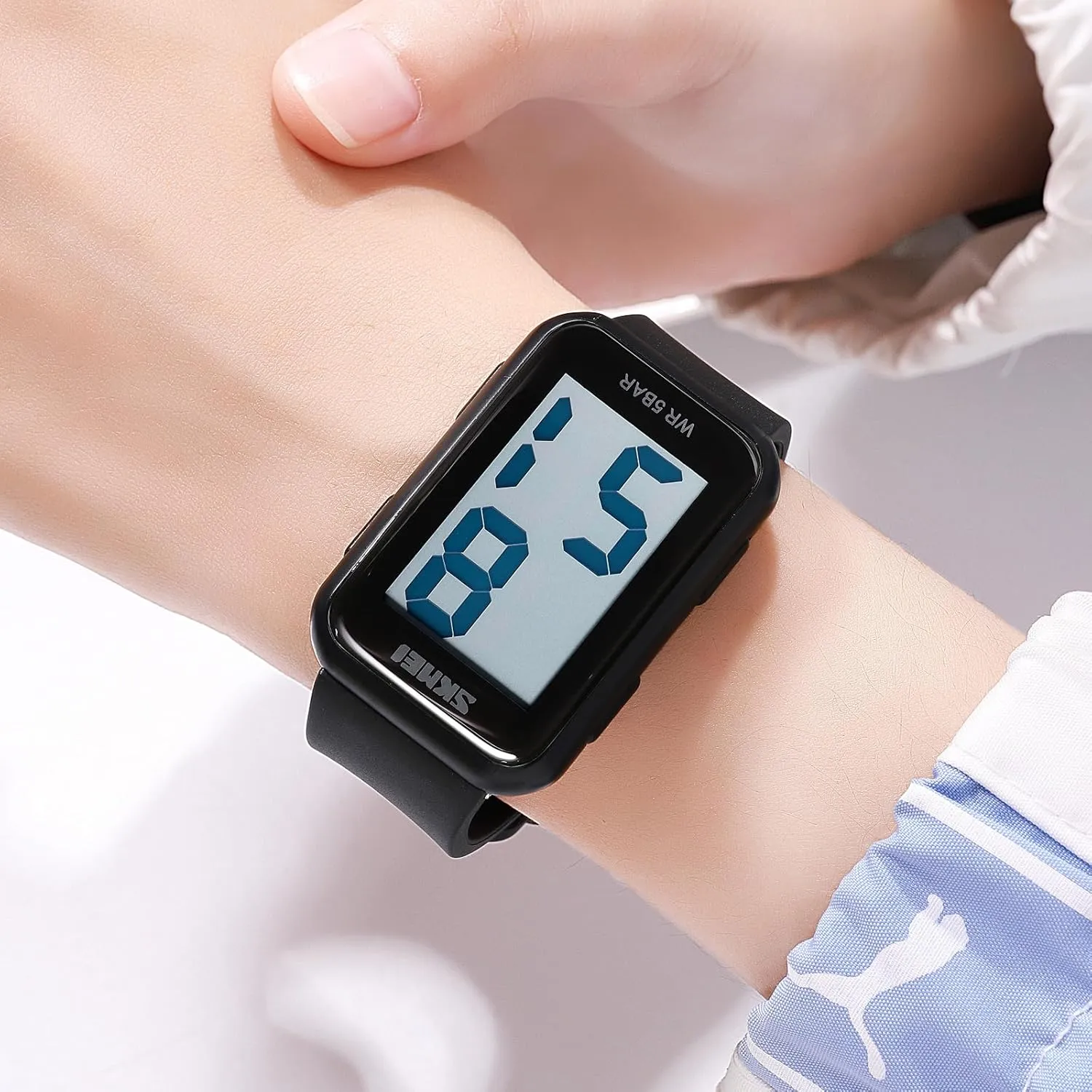 Digital Watch Big Numbers Dial Waterproof LED Watches Gosasa Square Men's assault Women's 