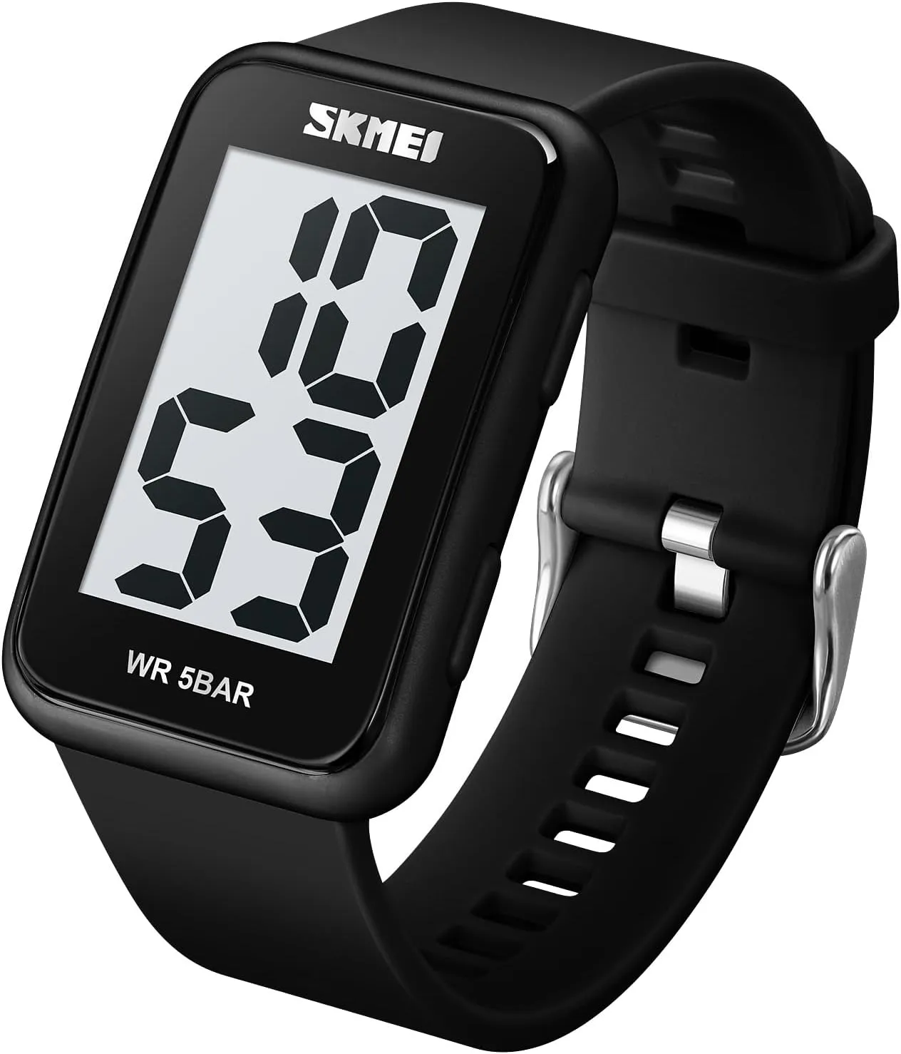 Digital Watch Big Numbers Dial Waterproof LED Watches Gosasa Square Men's assault Women's 