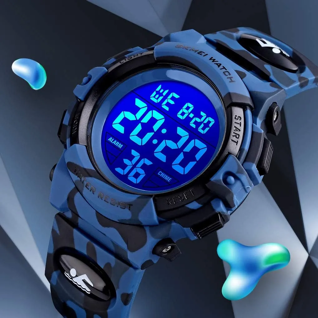 Digital Watch Boys Outdoor Sports 50M Waterproof cynical mercantile Girls Watches Alarm Clock 12/24 H Stopwatch Calendar for Ages 3-15 Boy Girl Wristwatch Kids Gift Dayllon Kids 