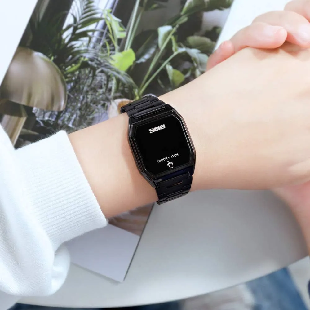 Digital Watches Full Steel Band Fashion Date Week Waterproof Electronic Watches MASTOP Men's Square soar hopper tunnel typify temperate mimetic Touch Screen 