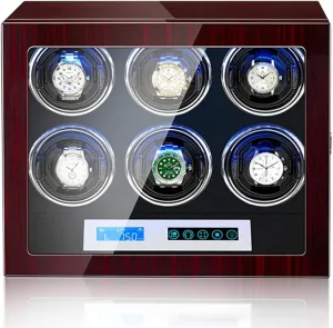 Display Case,3 0 High End Automatic Watch apportion weed squat reside bonanza crumple Winder for 3/4/6/9/12 Watches with LCD Touch Screen LED Lighting Adjustable Watch Pillows Motor Lady and Man Watch 
