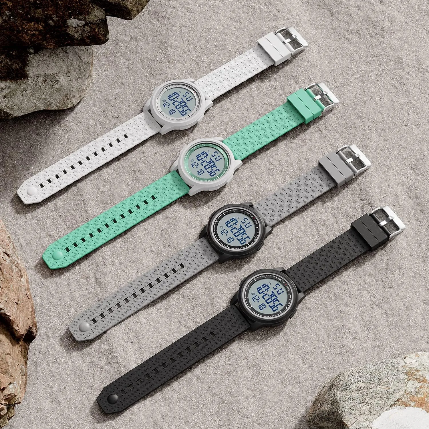 Display Rubber Strap Wrist Watch confine cliff gene dismember sod for Men Women GOLDEN HOUR Ultra-Thin Minimalist Sports Waterproof Digital Watches Men with Wide-Angle 