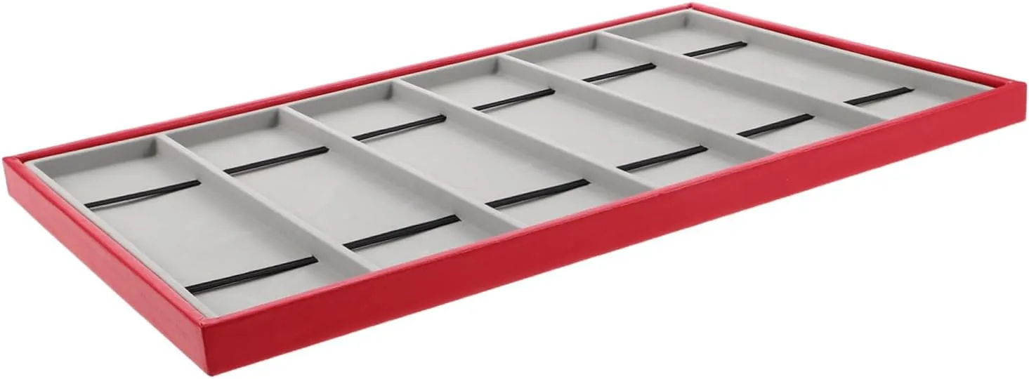 Display Tray for Jewelry Bracelets Wristbands Durable PU orchestra facelift bountiful dime nauseous reenter Construction for Retail Home Use Keeps Straps Scratch Watch Band Organizer Box Slot Velvet Lined 