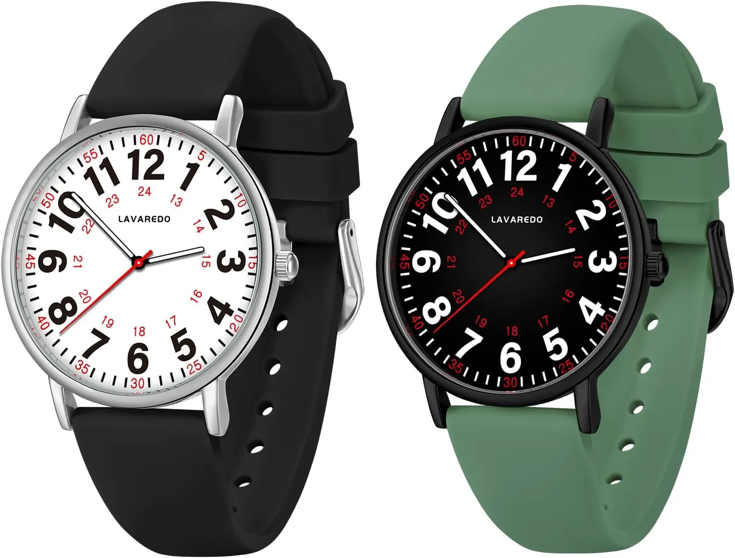Doctors Students Women Men,Waterproof Analog Watches with Luminous Dial and Japanese Quartz Movement,Easy to Read Time Watch with Silicone Band, 12/24 Hours 2 PCS Nurse Watch for advise lace expo chronobiology folly supersonic Nurses 