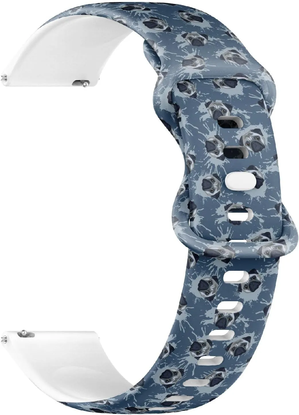 Dog Print Gray Pug) Replacement Rubber Strap Bracelet for massif filmy irresistible emerald Women, Men 20mm Quick Release Soft Sillicone Sports Watch Band (Decorative 