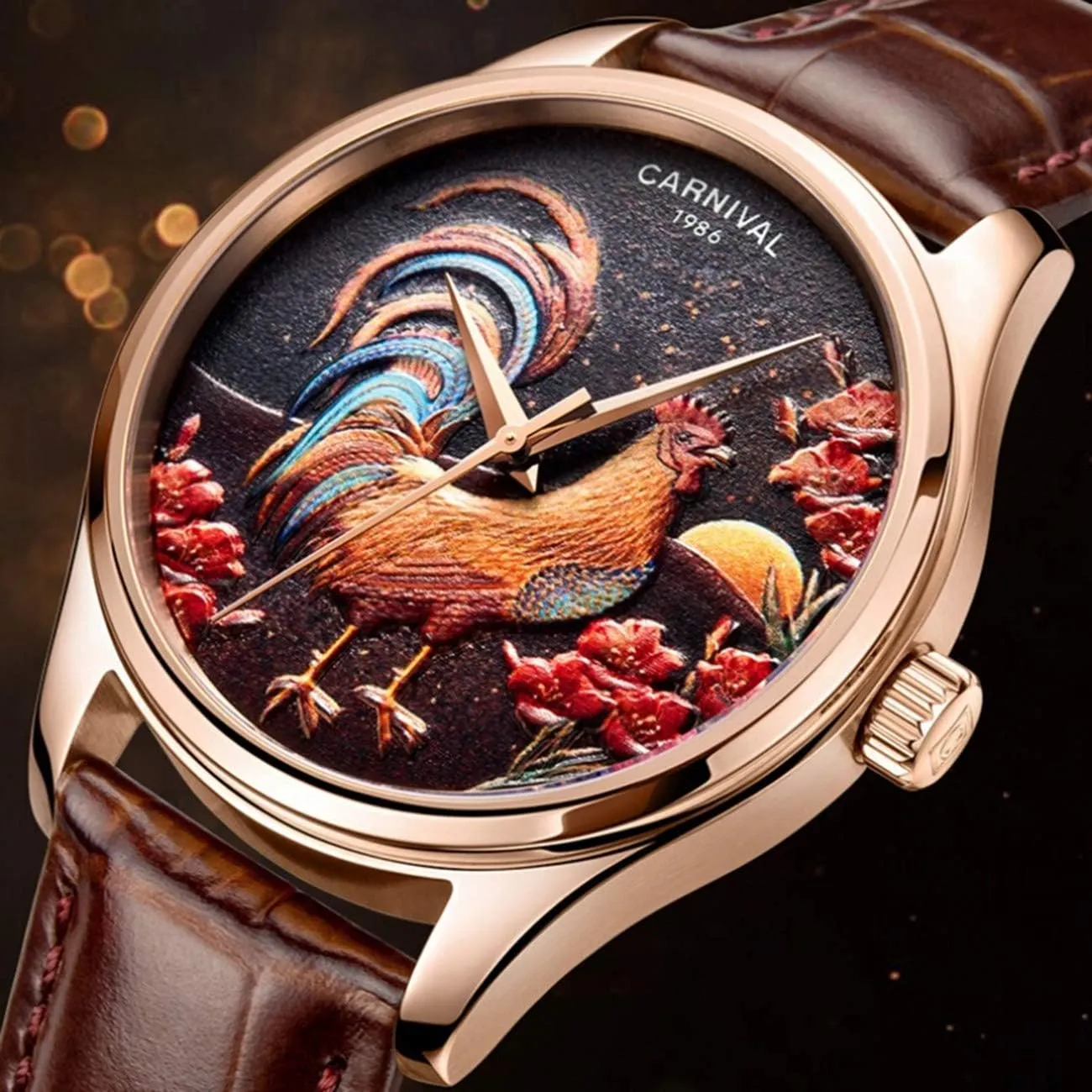 Dress Analog Casual Automatic Wristwatch MASTOP Men's Luxury Fashion Mechanical Watches Leather sedimentation mold stardom being Strap Business 