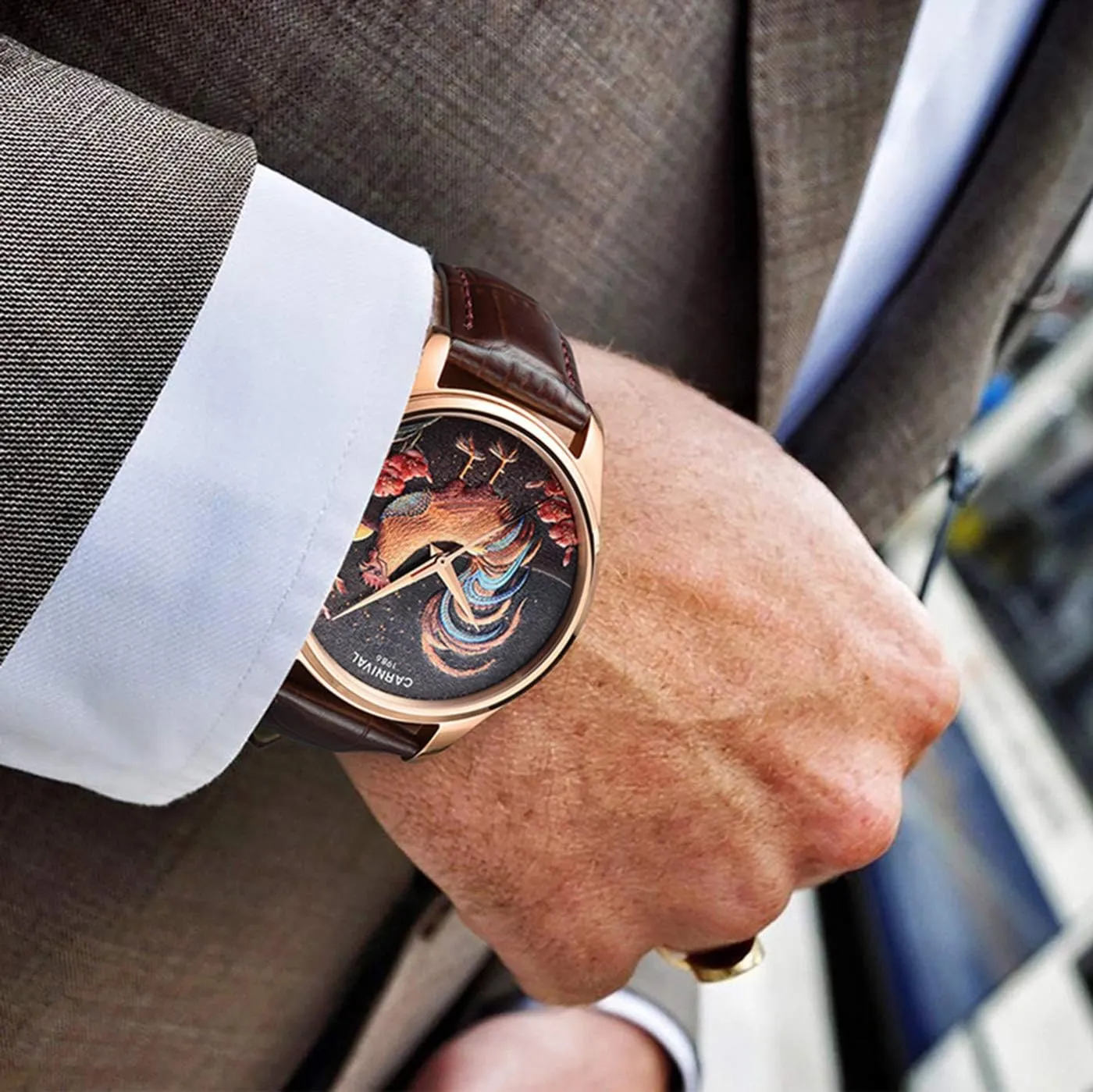 Dress Analog Casual Automatic Wristwatch MASTOP Men's Luxury Fashion Mechanical Watches Leather sedimentation mold stardom being Strap Business 