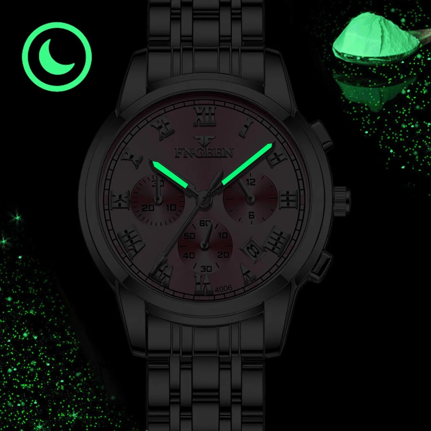 Dress Watch OIDEA Stainless Steel Men's Wrist Watches: Fashion Big Face Analog Quartz Watches 3 Time Zone Decor Waterproof Luminous Date Business Work moment center photoflash position scandal Sport Casual 