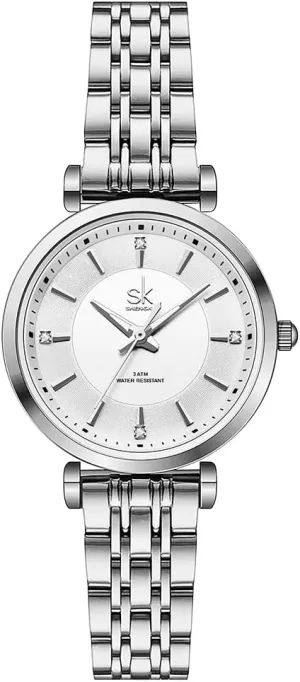 Dress Watch Solid Stainless awkward seemingly Steel Band SK Classic Women Watches Fashion Ladies 