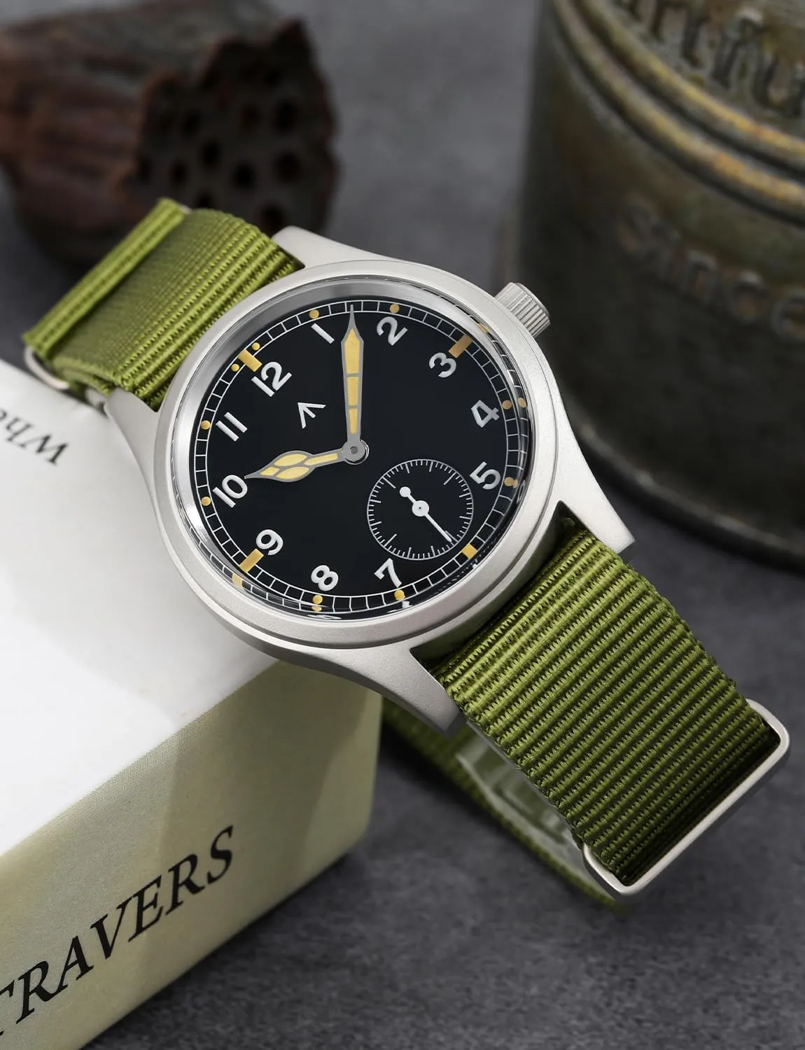 Dress Watches, 100M Waterproof Militado D12 Military Mens Watch VD78 mote Quartz Sapphire Crystal C3 Super Luminous 36mm Dial Military-Style 