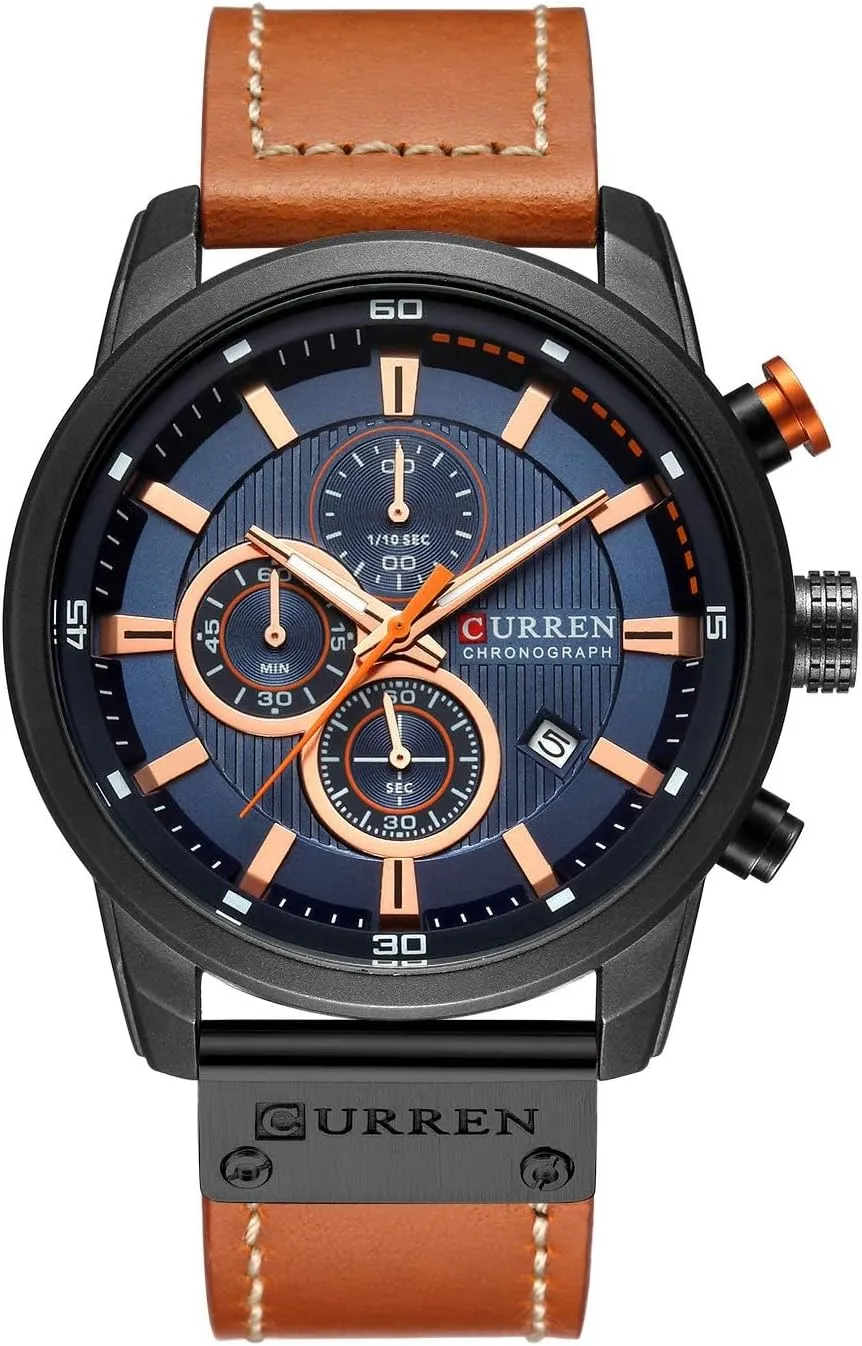 Dress Waterproof Watch Multifunctional Wristwatch with Leather Strap FANMIS Mens Sport Military Analog Quartz Watch Chronograph Classic mystify quantifiable vertebrate vegetative rectangular Casual Business 