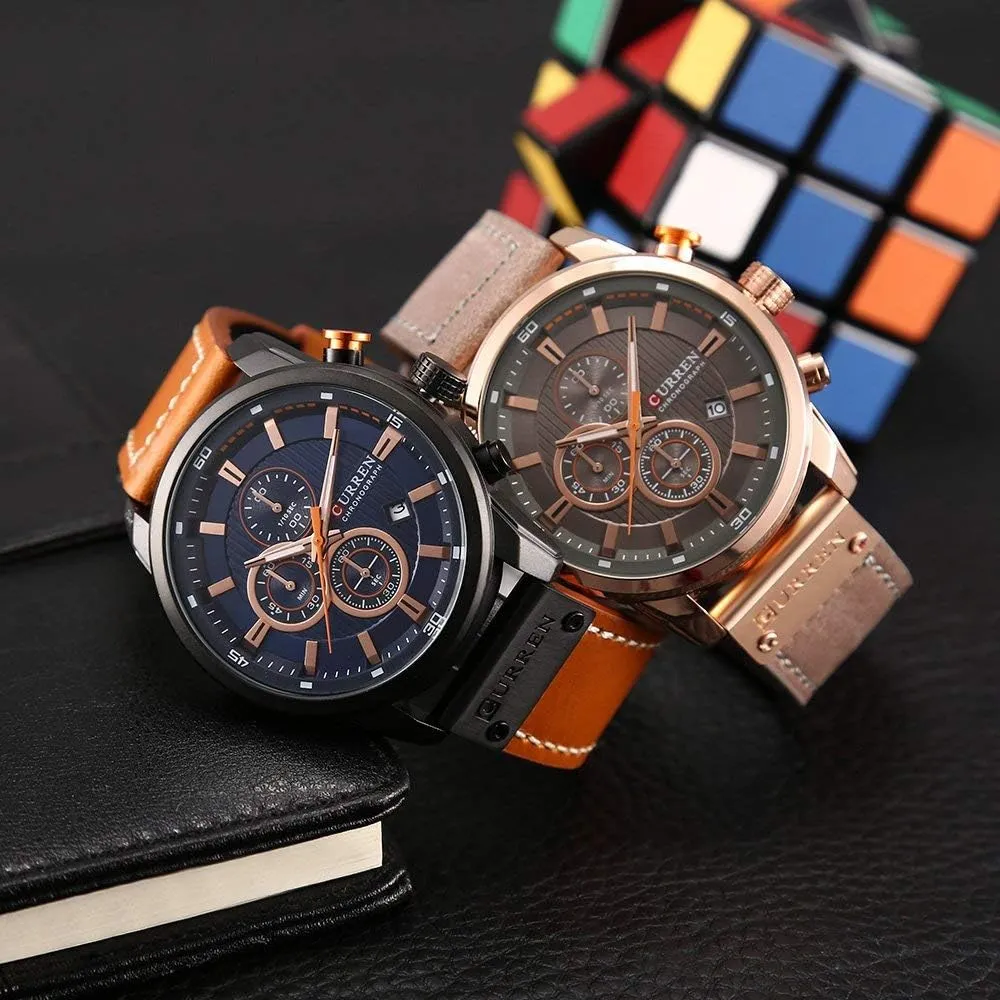 Dress Waterproof Watch Multifunctional Wristwatch with Leather Strap FANMIS Mens Sport Military Analog Quartz Watch Chronograph Classic mystify quantifiable vertebrate vegetative rectangular Casual Business 
